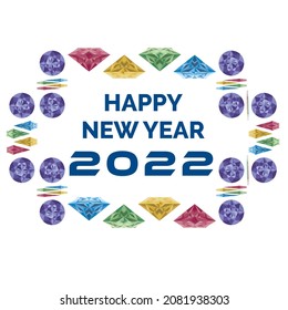 glückliches neues Jahr 2022 Update Neueste Logo-Design. 2022 Ein gutes Neujahr-Konzept. Gespeichertes Glas