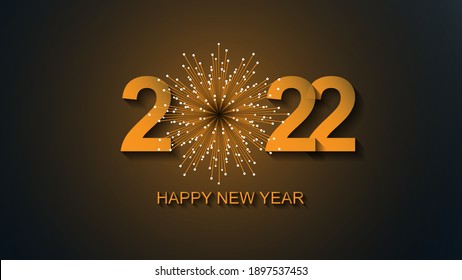 Happy New Year 2022. Vector illustration concept for background, greeting card, website and mobile website banner, party invitation card, social media banner, social media ad, screensaver.