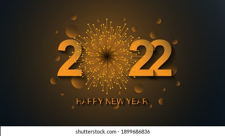 Feliz Año Nuevo 2022. Concepto de ilustración vectorial para fondo, tarjeta de saludo, banner de sitio web y móvil, tarjeta de invitación del partido, banner de medios sociales, anuncio de medios sociales, salvapantallas.