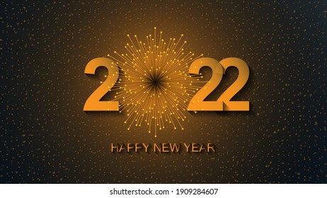 Happy New Year 2022. Vector illustration concept for background, greeting card, website and mobile website banner, party invitation card, social media banner, social media ad, screensaver.