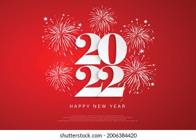 Happy new year 2022 Vector illustration of fireworks.