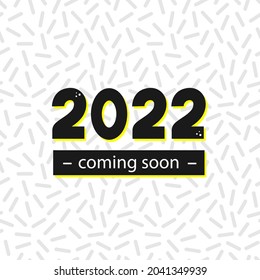 Happy New Year 2022 vector card, illustration with confetti seamless pattern background.