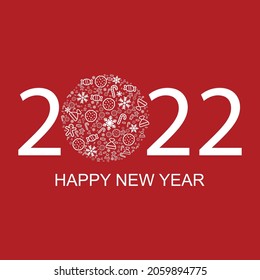 Happy New Year 2022 Vector Design