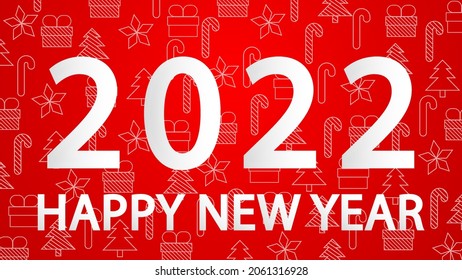 Feliz Año Nuevo 2022. Ilustración vectorial.Afiches horizontales 2022, tarjetas, cabeceras, sitio web.