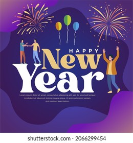 feliz año nuevo 2022 ilustración vectorial para banner