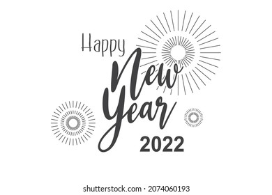 Happy New Year 2022 vector illustration for poster, banner or greeting card