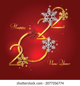 Frohes Neujahr 2020 - Vektorneujahrshintergrund mit goldenen Zahlen, leuchtenden Schneeflocken und Sternen auf glänzendem Hintergrund. Weihnachtsgrußkarte und glückliche Neujahrseinladung.