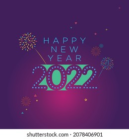 Feliz Año Nuevo 2022 ilustración vectorial para banner, volante y tarjeta de saludo.
