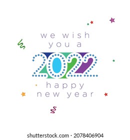 Feliz Año Nuevo 2022 ilustración vectorial para banner, volante y tarjeta de saludo.
