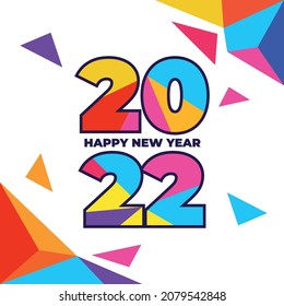 Happy New Year 2022 vector illustration. Happy New Year. Graphic design for the decoration of gift certificates, banners and flyer.