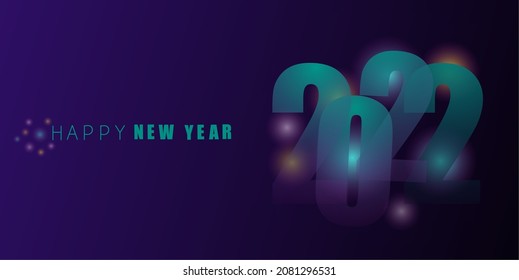 Feliz Año Nuevo 2022 ilustración vectorial, adecuada para banner web o tarjeta