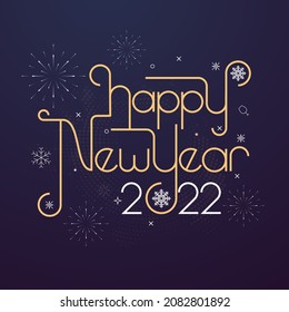 Happy New Year 2022 vector illustration for banner, flyer and greeting card