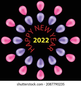 Feliz año nuevo 2022 diseño de ilustración vectorial.