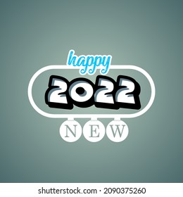 Feliz Año Nuevo 2022 diseño de texto vectorial aislado en fondo blanco.