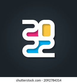 Feliz Año Nuevo 2022. Tarjeta de felicitación vectorial. Plantilla de diseño de folleto o de portada. Portada del diario de negocios para 20 22.