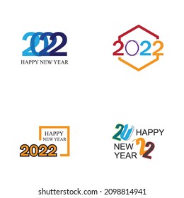 plantilla de diseño de ilustración de conjunto de vectores feliz año 2022