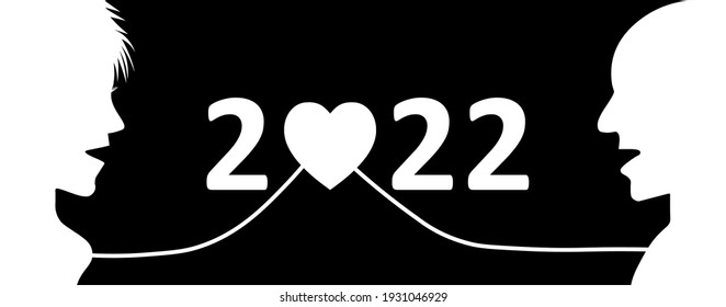 Schönes neues Jahr 2022 mit Hintergründen für die Liebe in der virtuellen Welt