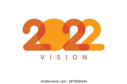 Happy new year 2022. 2022 with vision text