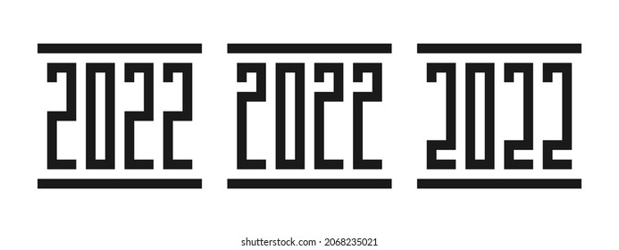 Happy new year 2022. New Year's greeting. Minimalist trendy for branding, cover, card, banner. Vector illustration