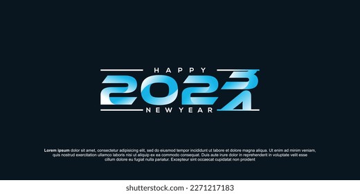 Happy New Year 2023 to 2024 logo text design. Number 2024 design template. Happy New Year 2024 symbol