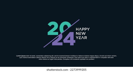 Happy New Year 2023 to 2024 logo text design. Number 2024 design template. Happy New Year 2024 symbol