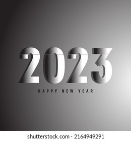 Happy new year 2023 3D vector template design illustration
