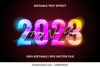 happy new year 2023 3d text effect with. colorful typography template for new year