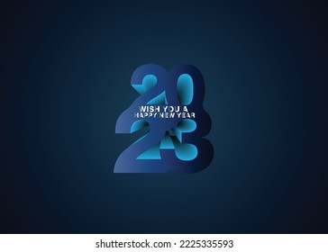 Happy new year 2023 3D Rendering. Open gift box and new year celebration