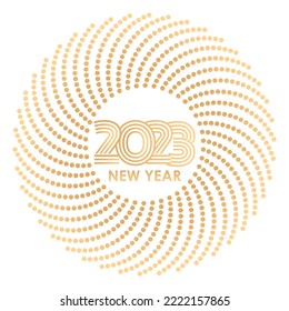 Happy new year 2023 background with elegant gold glitter pattern. Vector illustration