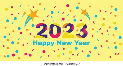 Happy new year 2023 background with modern style premium vector