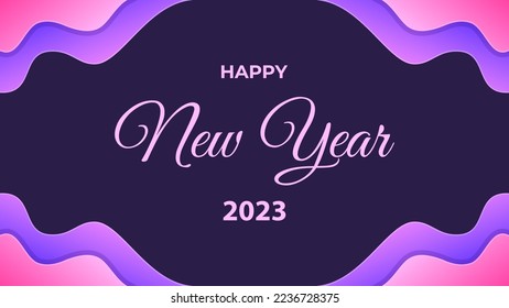 Feliz año nuevo 2023 fondo con color gradiente. Adecuado para el evento de año nuevo.
