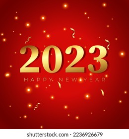 Frohes neues Jahr 2023 Hintergrund, Vektorgrafik. 