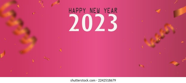 Happy new year 2023 background celebration background party decoration frame template.