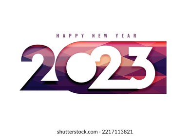 happy new year 2023 banner in 3d papercut style vector