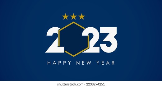 Happy New Year 2023 banner template design with Celebration of the world championship of the French national team concept. Sport banner for New Year. Vector illustration.