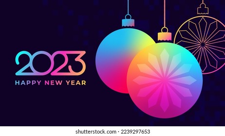 Happy New Year 2023 banner, greeting card. Vector background
