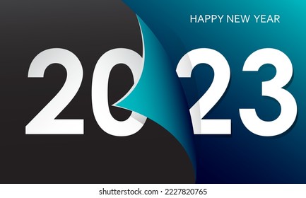Happy New Year 2023. Brochure design template, card, banner. Eps10 vector
