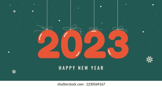 Happy New Year 2023. Brochure design template. Cover of business diary. Card design template. Greeting card template. Happy New Year 2023 greeting card design template.