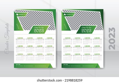 Happy new year 2023 business wall calendar design template