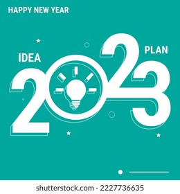 Happy new year 2023, Business development towards success and growth concept. business strategy, Action plan, Goals and targets, icons about business strategy and Action plan.Eps10 Vector Illustration