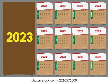 Happy new year 2023 calendar