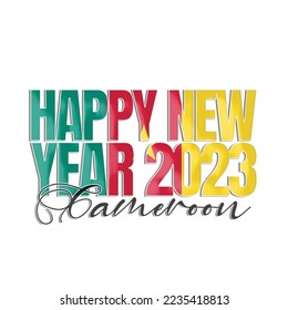 Happy New Year 2023 Cameroon flag