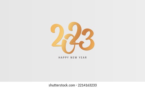 Happy New Year 2023 card. Vector illustration for banner, card, postcard, cover.