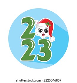 Happy new year 2023 with cat sticker