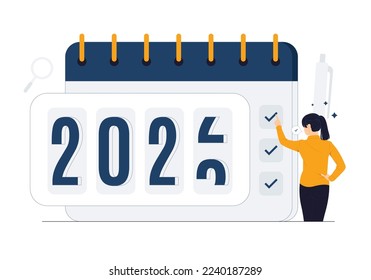 Happy new year 2023 celebrate winter holiday concept illustration