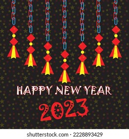 Happy new year 2023. New year celebration design.