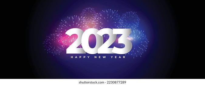 happy new year 2023 celebration banner with firework vector 