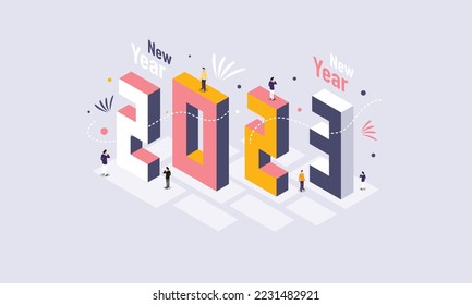 Happy new year 2023 celebration holiday background vector