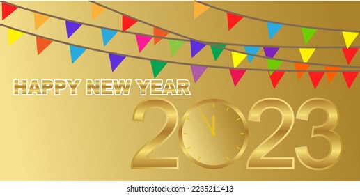 Happy new year 2023. New year celebration. 2023 Happy New Year Background Design.