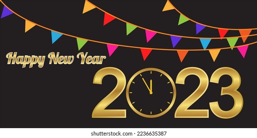 Happy new year 2023. New year celebration. 2023 Happy New Year Background Design.